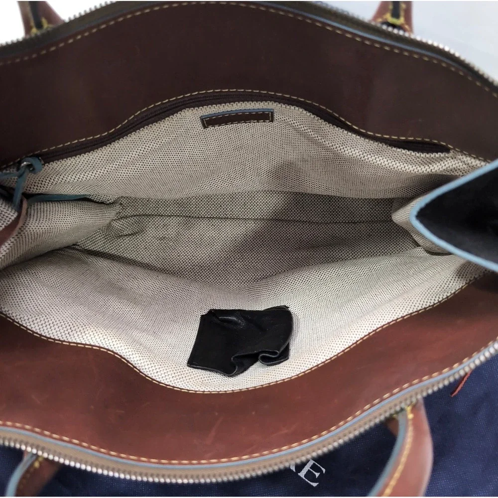 2005 Dooney & Bourke Bolero Western Satchel Black/Brown Leather Conchos Dust Bag